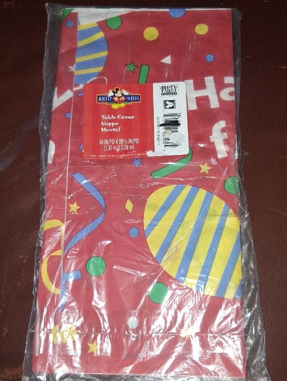 Disney Red Confetti & Balloon Disposable Table Cover